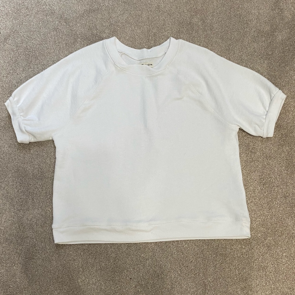 Madewell Cream Short Sleeve Sweatshirt
